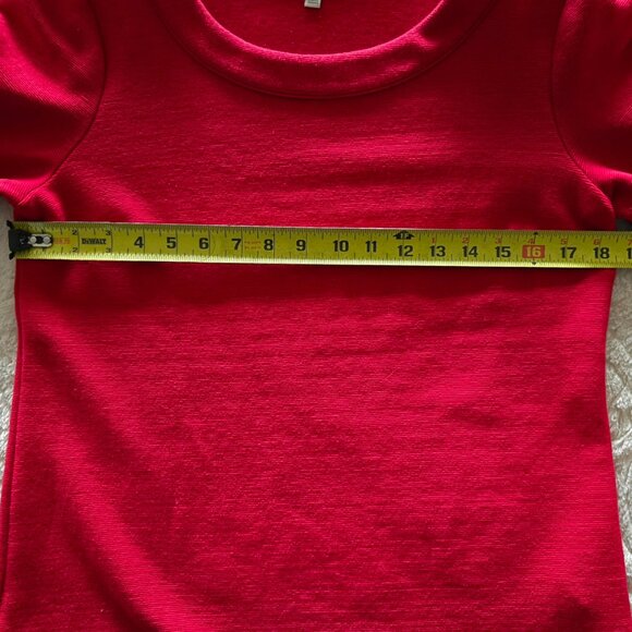 Talbots Red Sweater Top 3/4 Sleeve Size S - Picture 5 of 7
